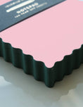 Load image into Gallery viewer, Mini Wave Shaped Notepad | Pink + Evergreen Edge
