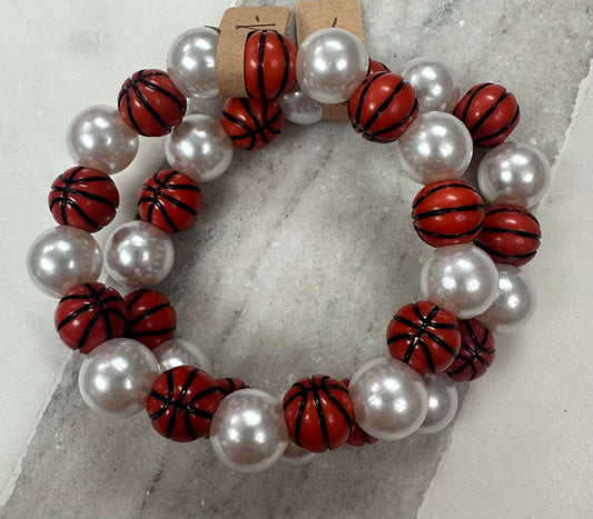 Pearl Stretchy Basketball Bracelet