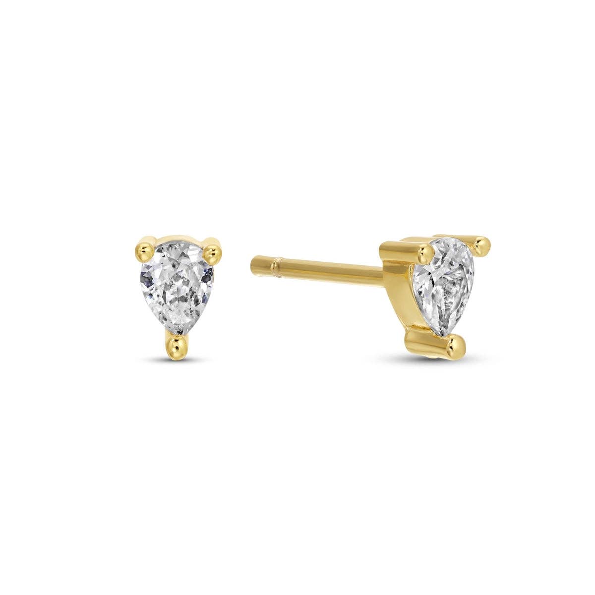 Minimalist Teardrop Faux Diamond Studs