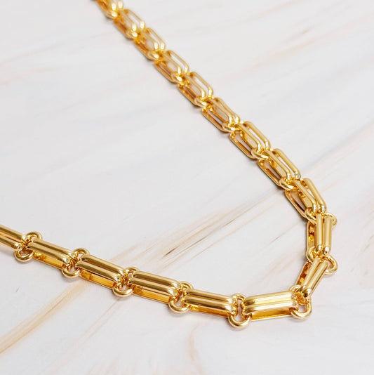 double links linked chain necklace