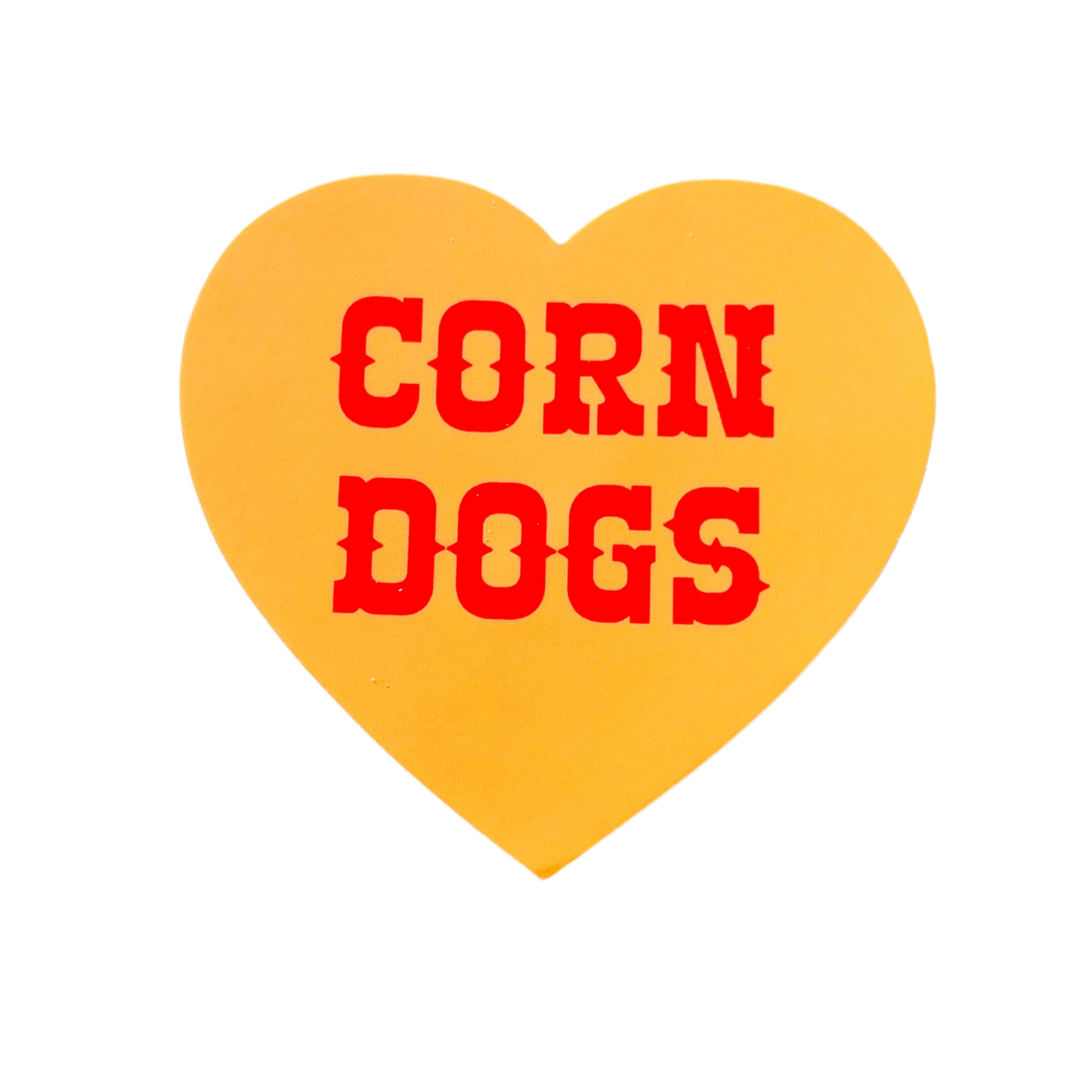 corn dogs heart vinyl sticker