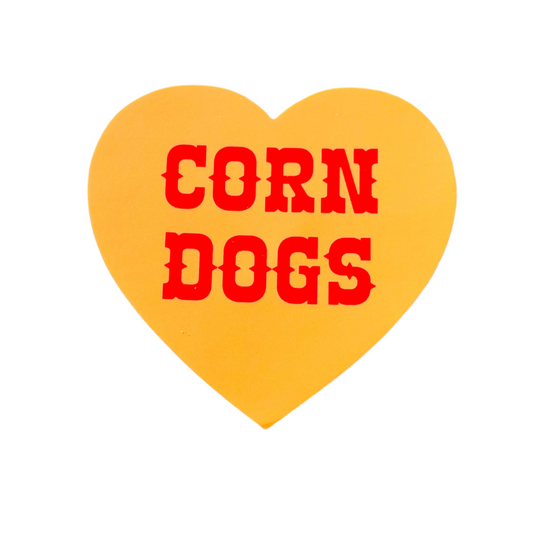 corn dogs heart vinyl sticker