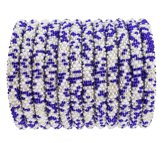 Roll-On® Bracelet Blue and White Speckled by Aid Through Trade