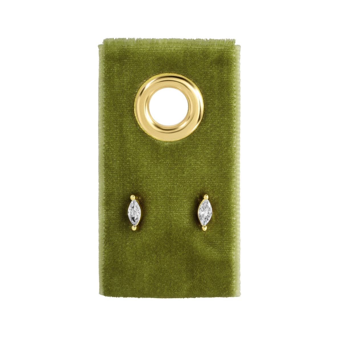 Minimalist Marquise Faux Diamond Studs