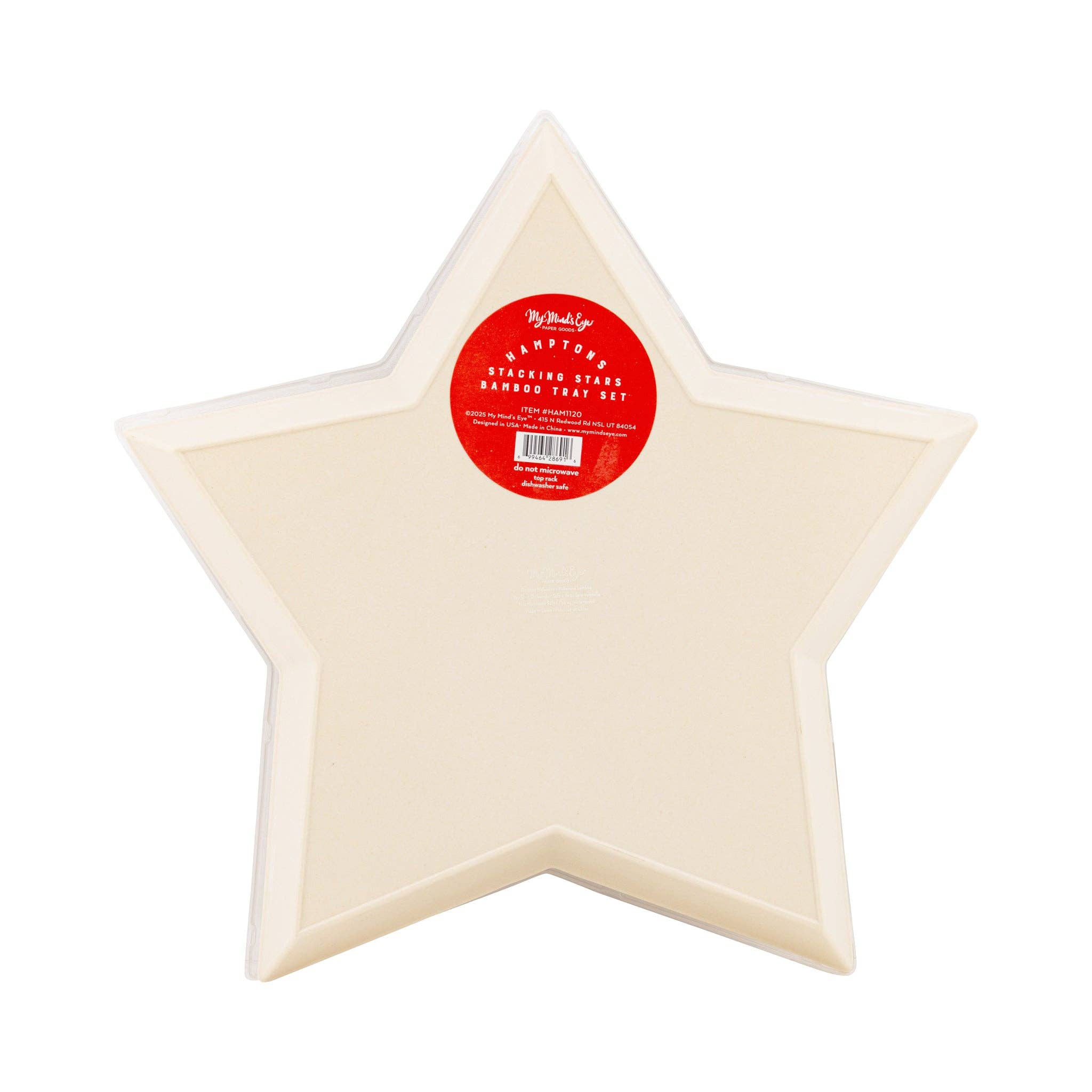 Hamptons Star Shaped Bamboo Reusable Tray Set