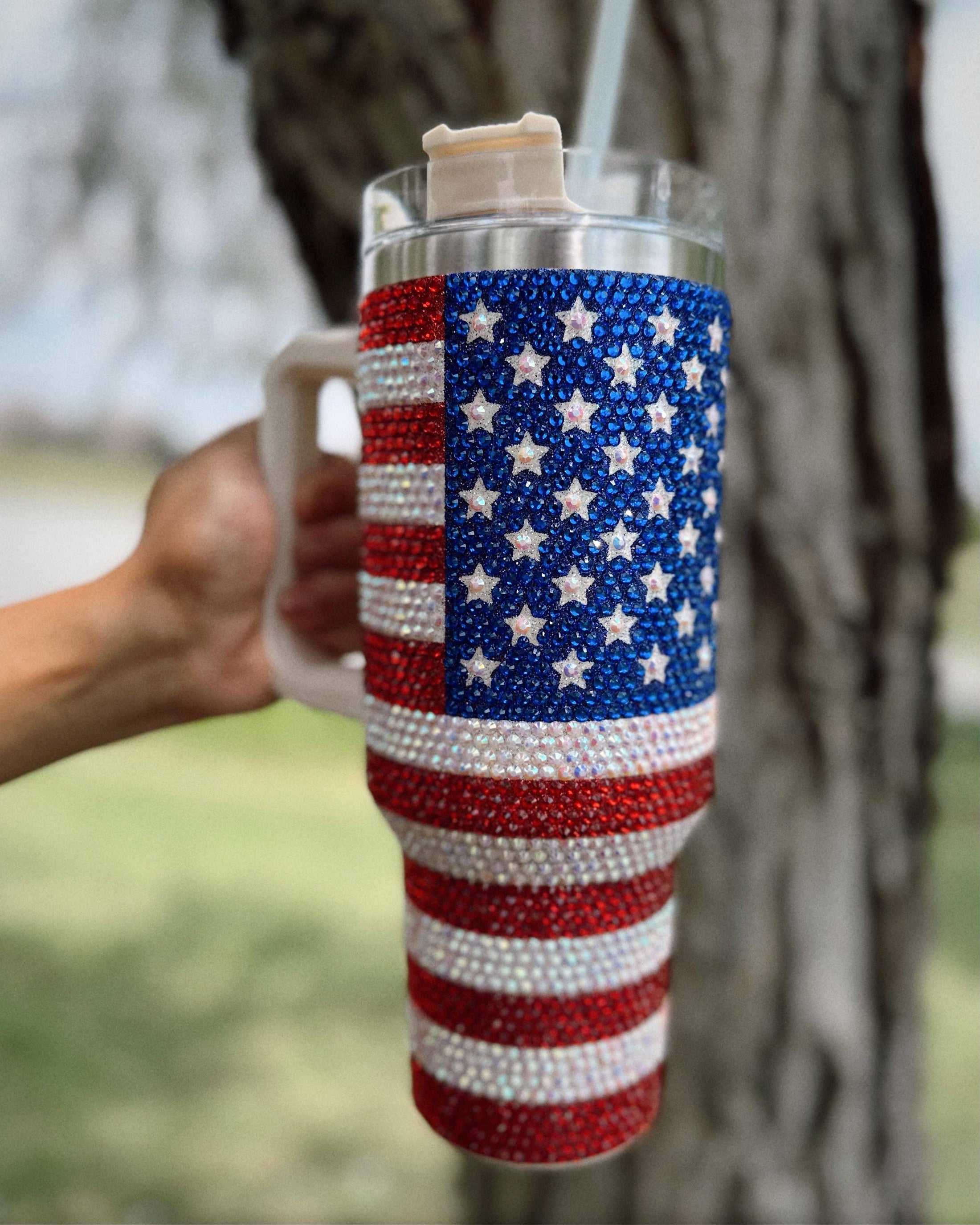 Crystal American Flag 40 Oz. Tumbler