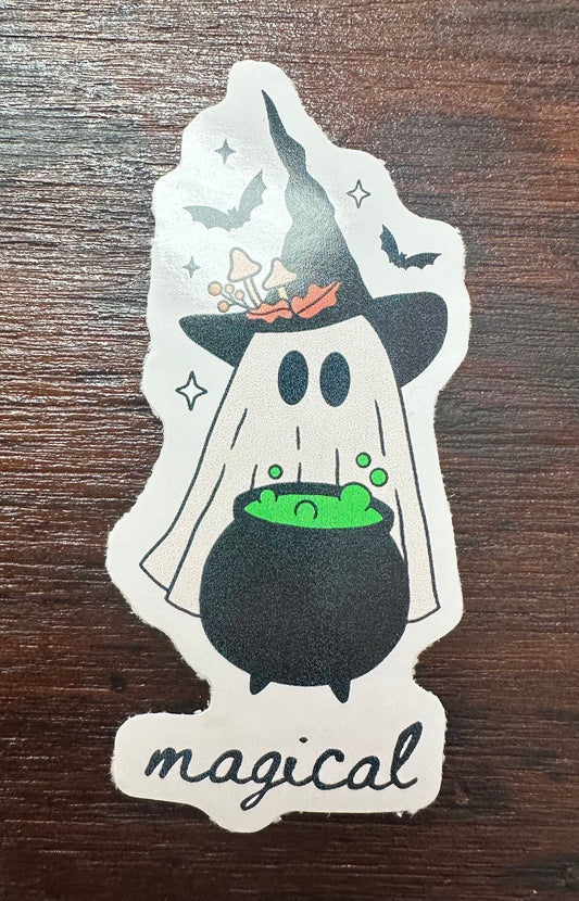 magical ghost vinyl sticker