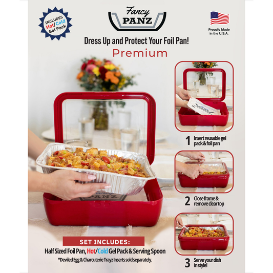 Fancy Panz Premium Set - Pan Frame w/Lid & Hot or Cold Gel Pack - Marble