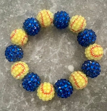 Big Bead Stretchy Softball Bracelet