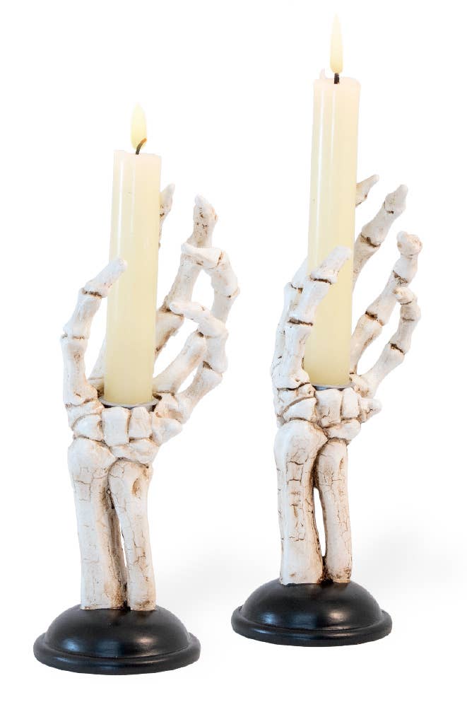 skeleton hand candle holder