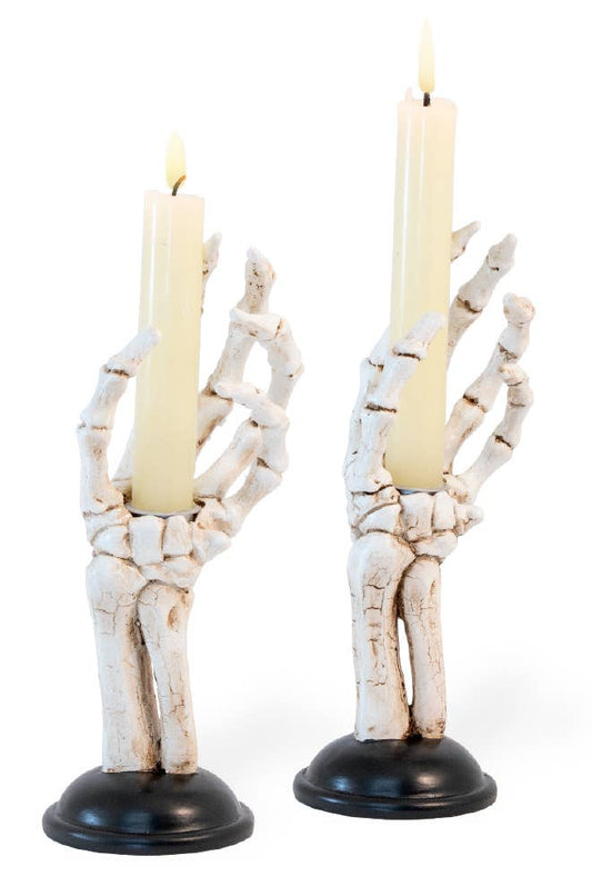 skeleton hand candle holder