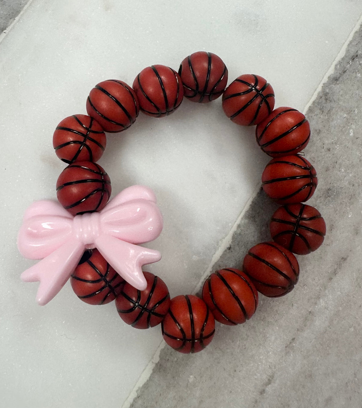 basketball bow stretchy bracelet