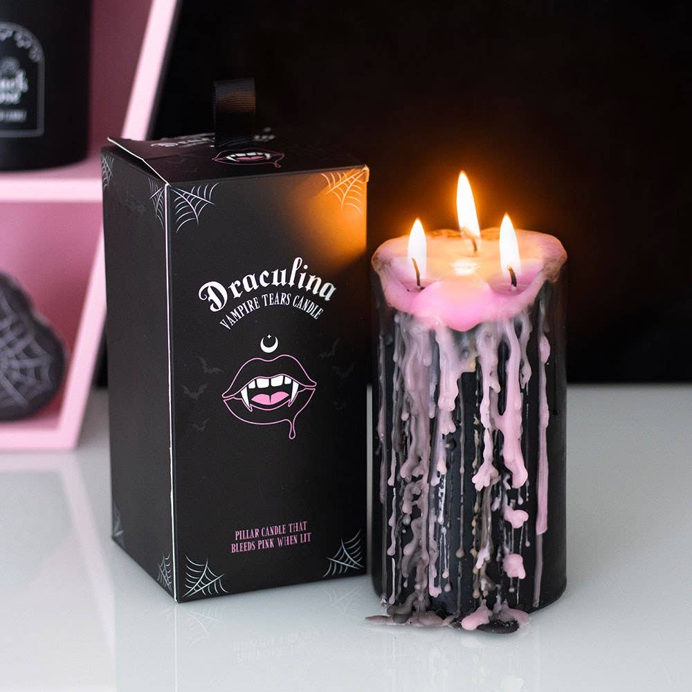 pink vampire tears candle - large