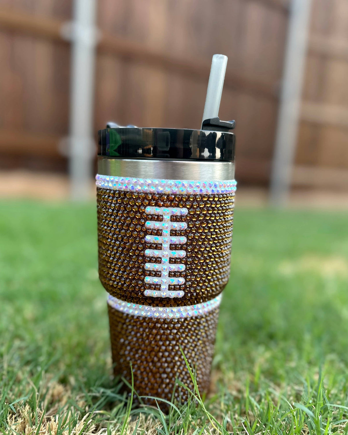 20 Oz. crystal football tumbler - Florence and Jean