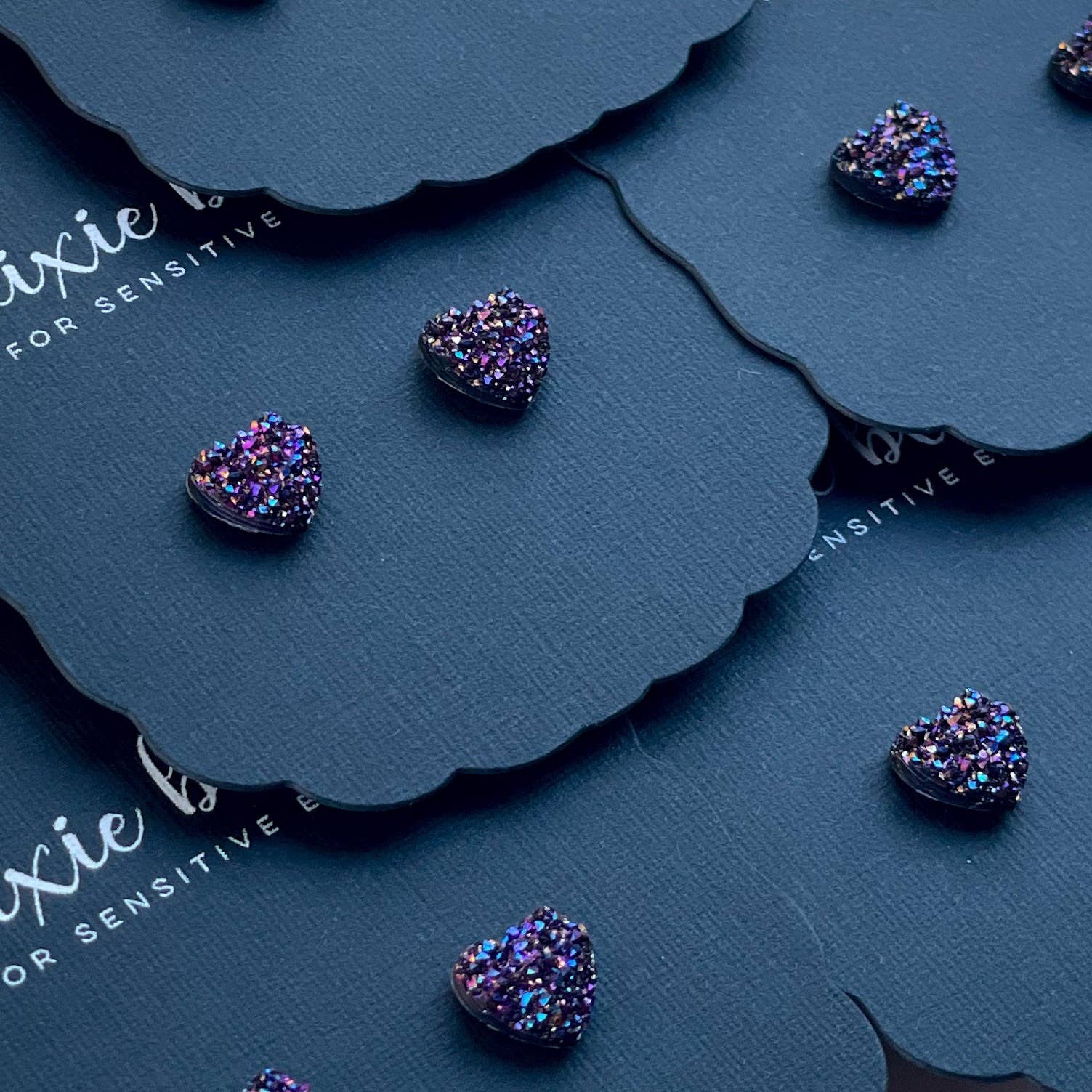 micro druzy hearts in galaxy