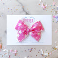 Load image into Gallery viewer, retro stars pink bow
