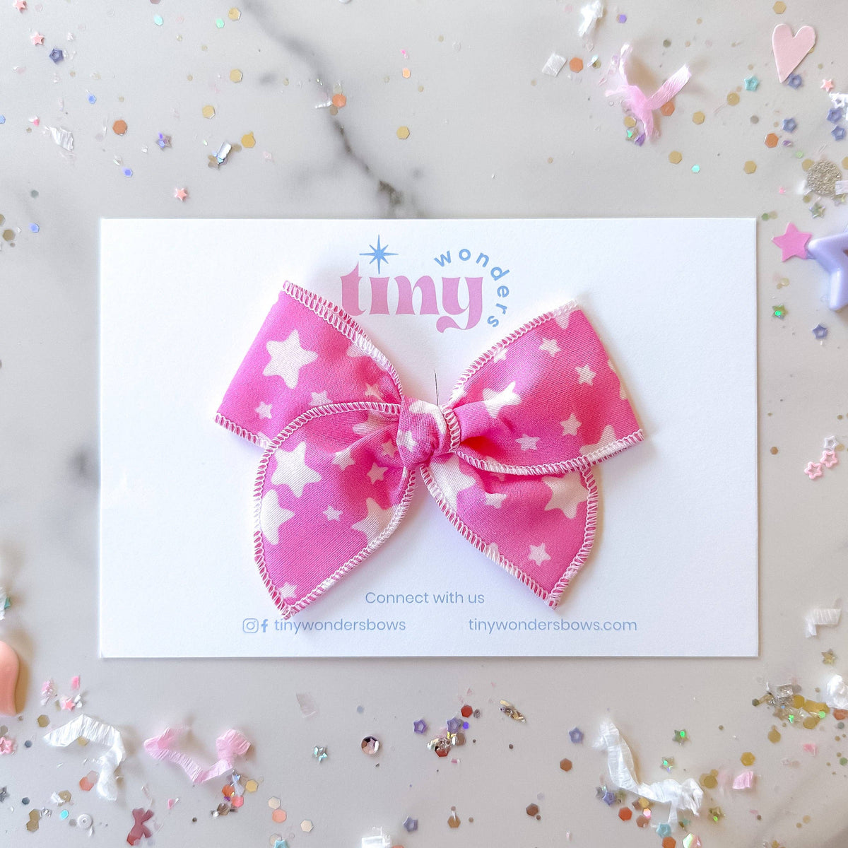 retro stars pink bow