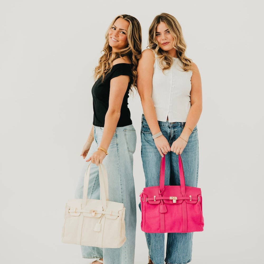 Cadence Canvas and Vegan Leather Tote