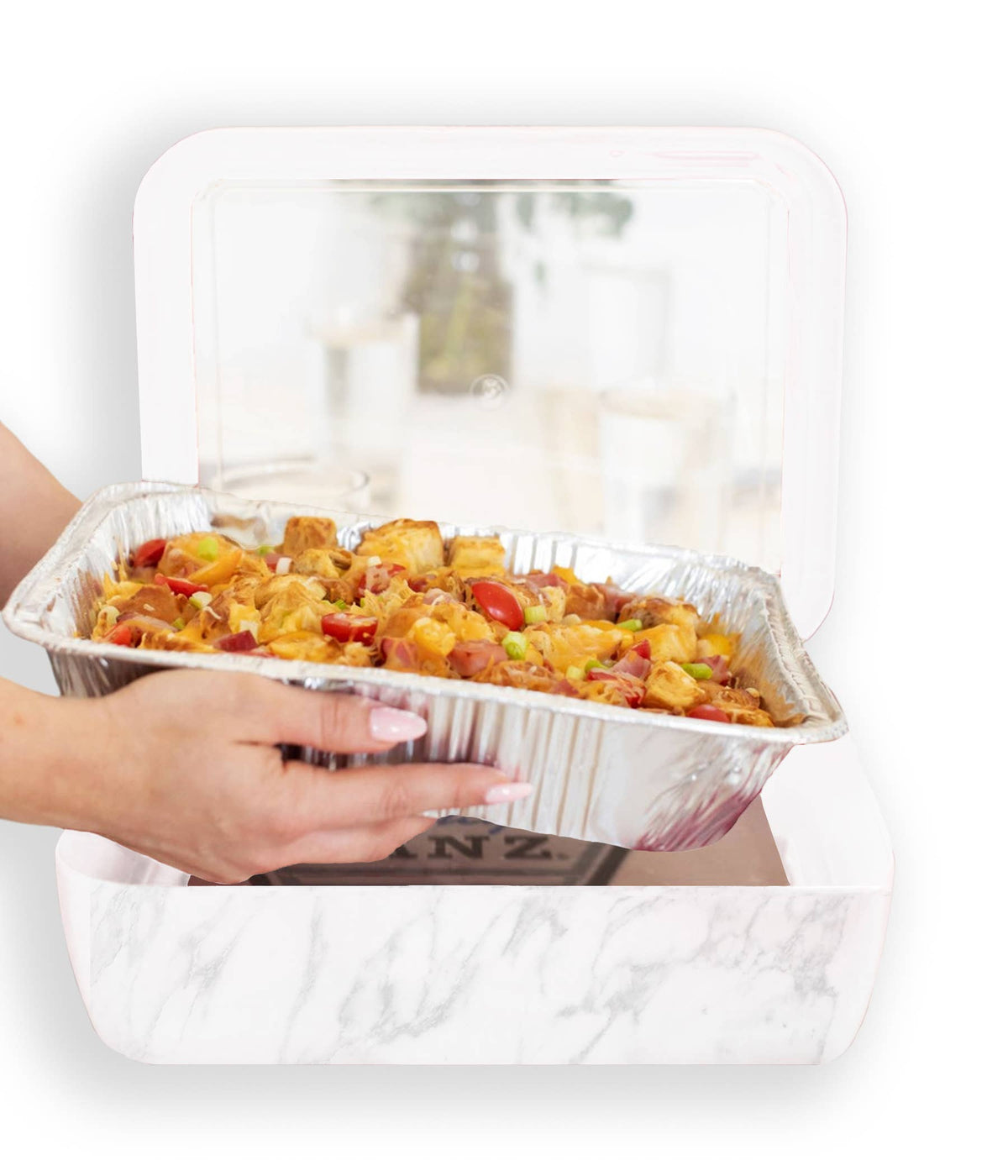 Fancy Panz Premium Set - Pan Frame w/Lid & Hot or Cold Gel Pack - Marble