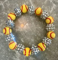 Load image into Gallery viewer, stretchy blingy softball bracelet
