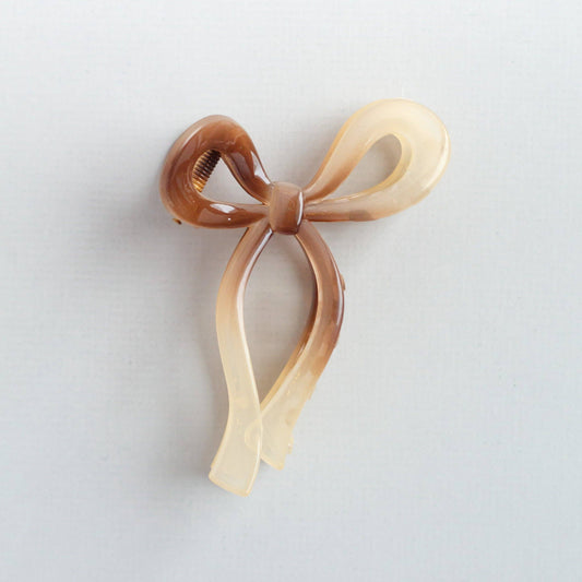brown bow claw clip