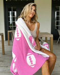 Load image into Gallery viewer, pink football cozy blanket
