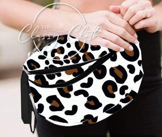 shoulder sling bag - white leopard