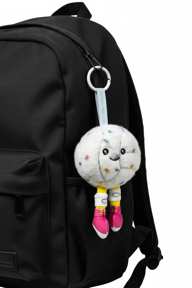 Plush Confetti Volleyball Keychain