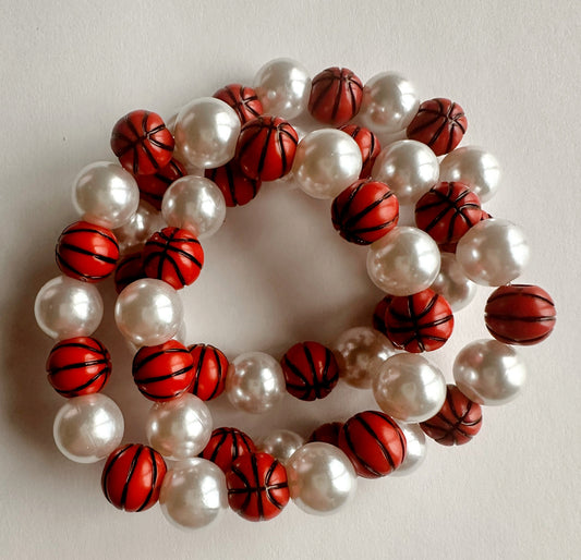 Pearly Basketball Stretchy Bracelet