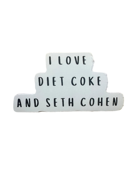 diet coke and seth cohen sticker