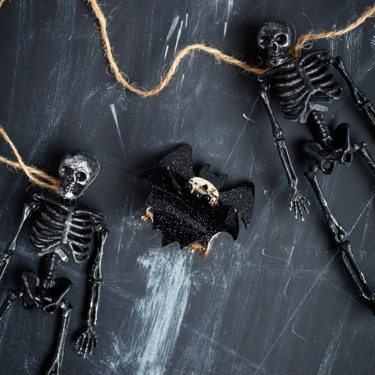 sparkle bat bow claw clip