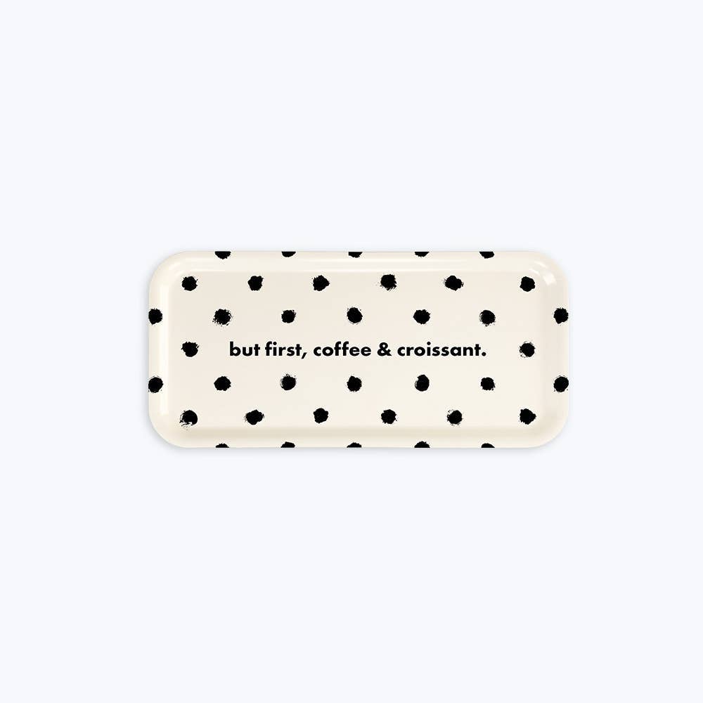Painted Dots but First Coffee | Coffee Tray