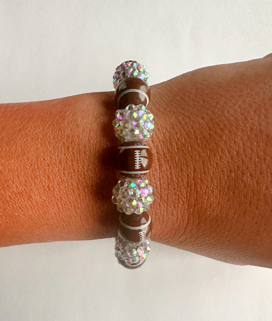 stretchy blingy football bracelet