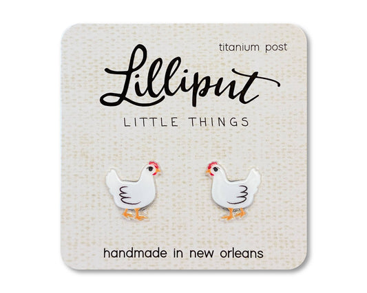 chicken stud earrings