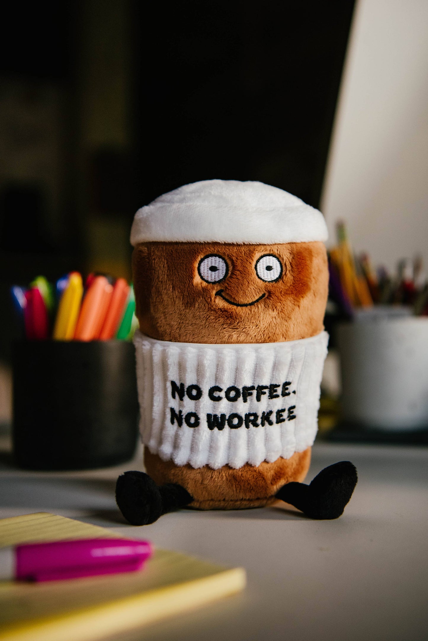 No Coffee No Workee Coffee plush