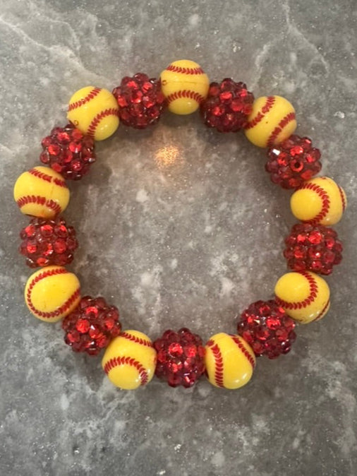 stretchy blingy softball bracelet