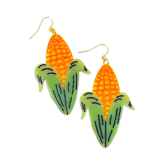 corn cob acetate earrings