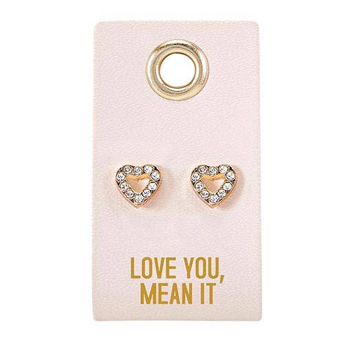 love you, mean it stud earrings