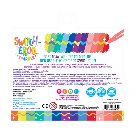 switch-eroo sparkle glittery color changing markers