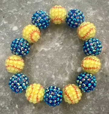 Big Bead Stretchy Softball Bracelet