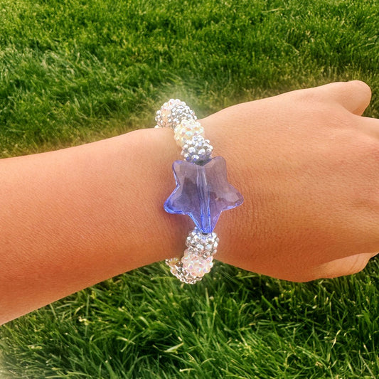 silver sparkles patriotic bracelet