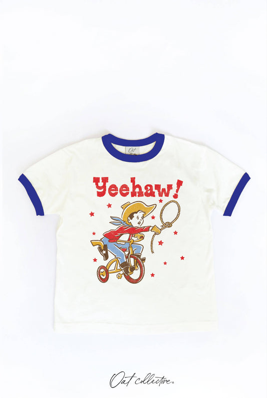 yeehaw toddler ringer tee