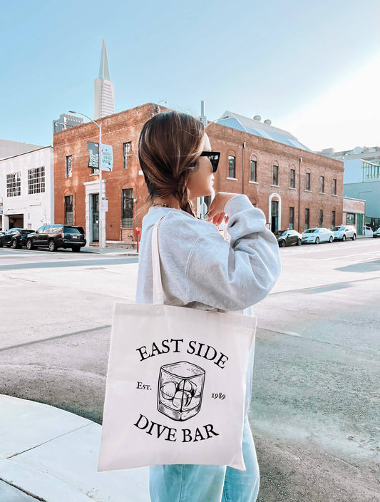 east side dive bar tote bag