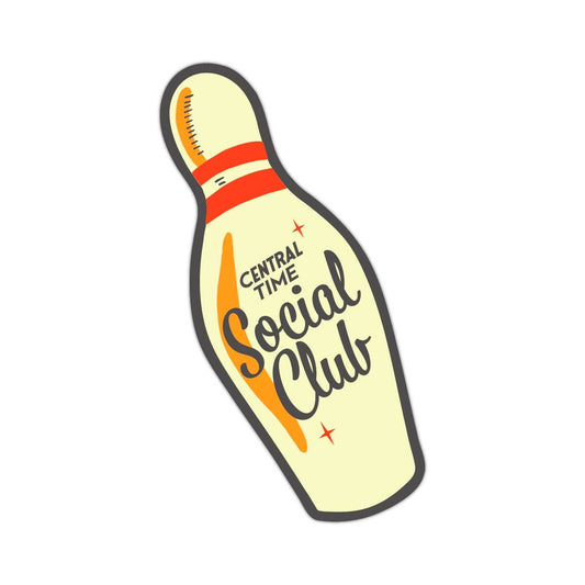 central time social club bowling pin vinyl sticker