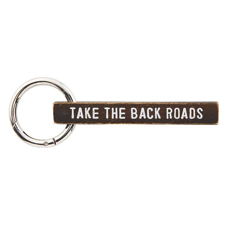 take the back roads keychain