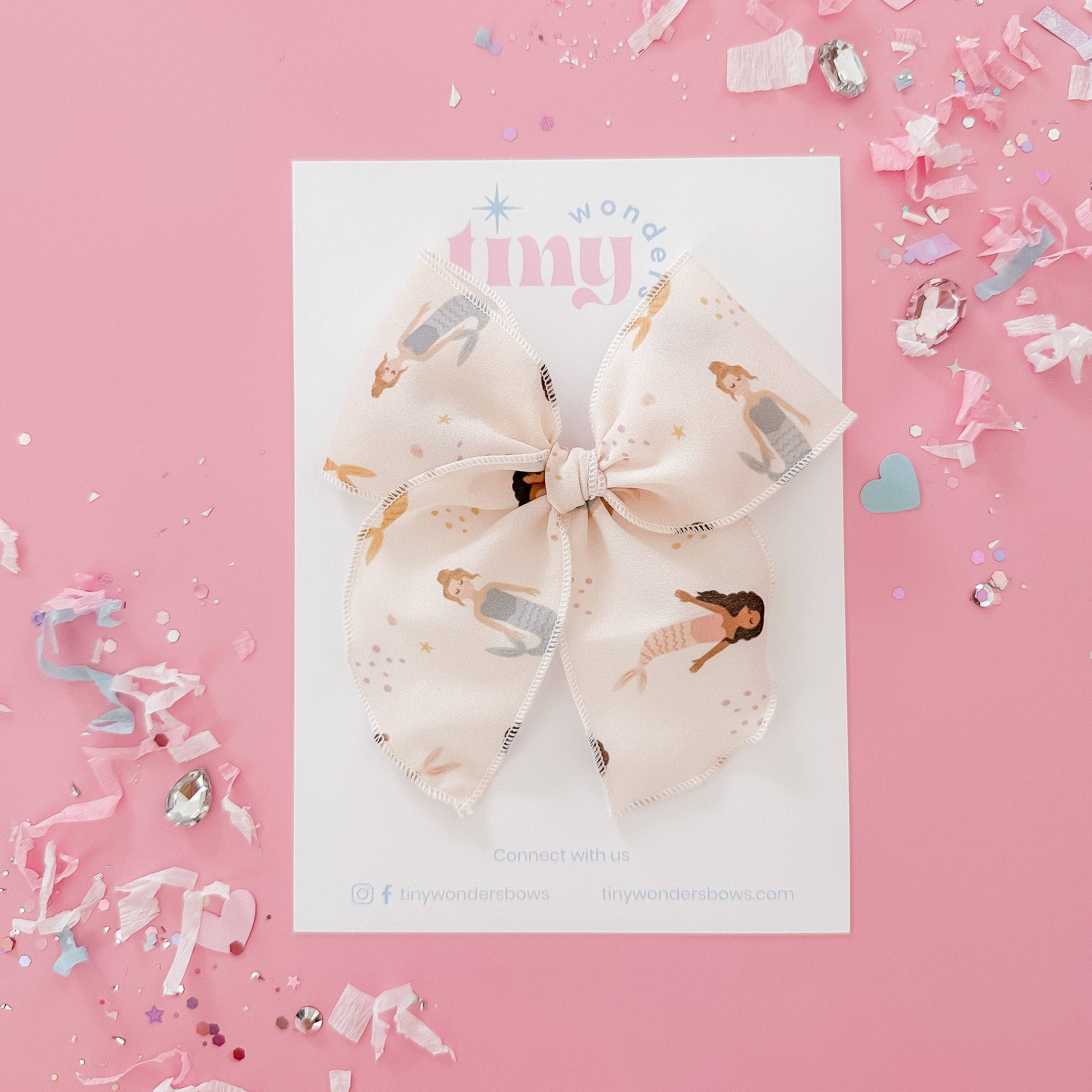 mermaids crepe de chine bow
