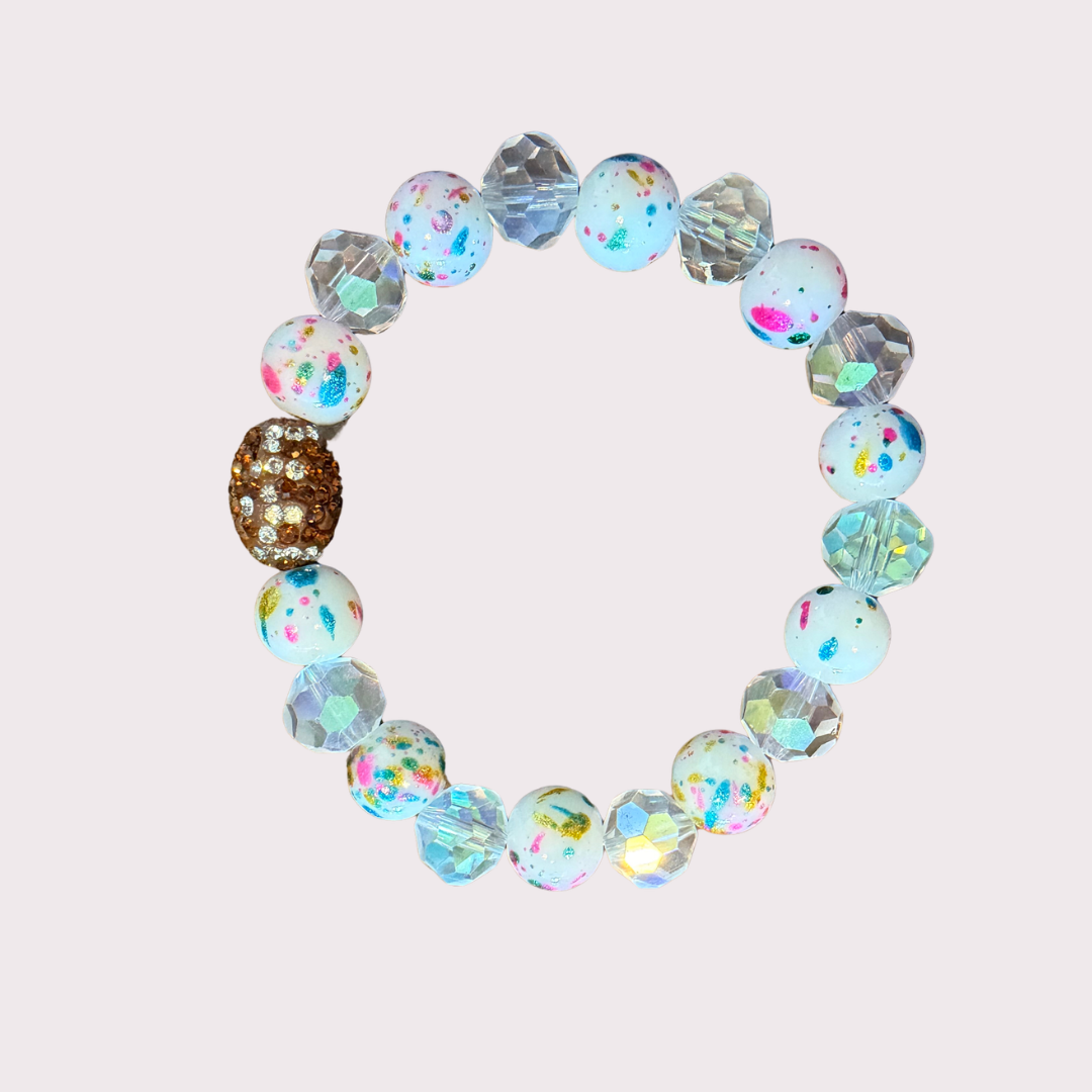 FOOTBALL stretchy bracelet - STACK & RALLY by Florence and Jean