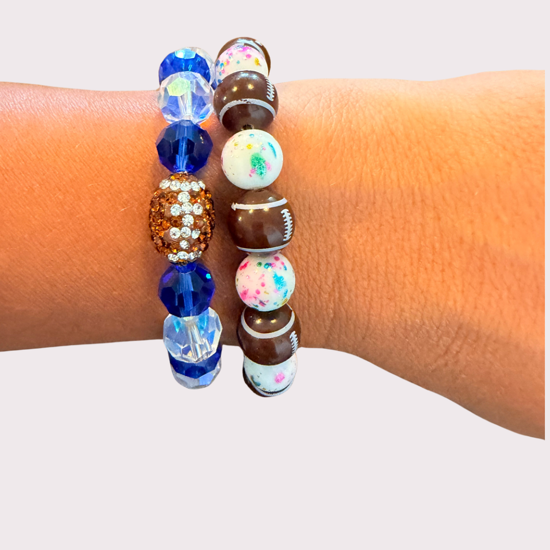FOOTBALL stretchy bracelet - STACK & RALLY by Florence and Jean