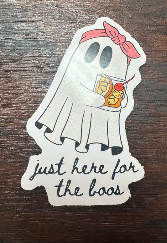 just here for the boos vinyl sticker