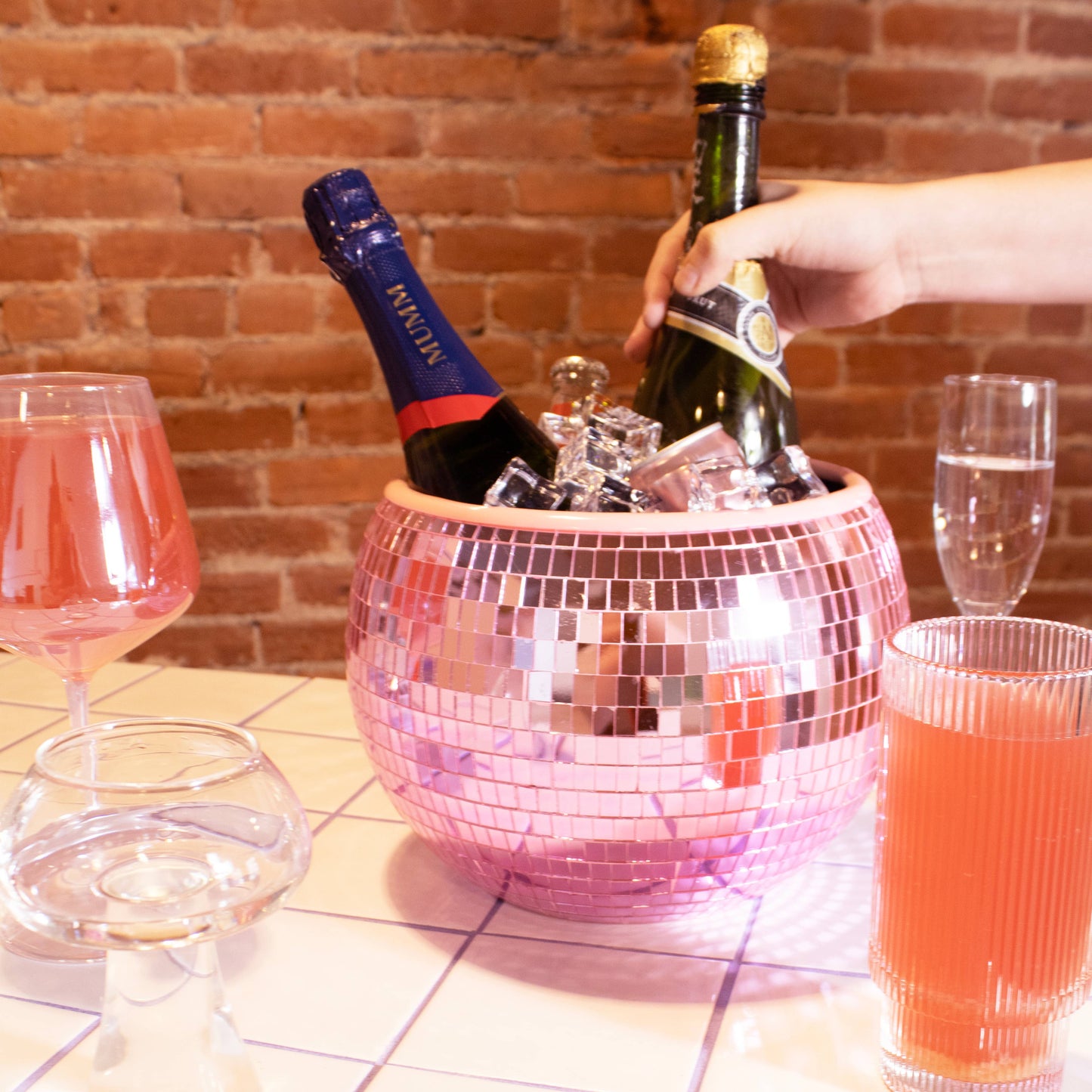 pink disco ice bucket